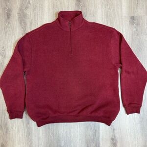 Vintage‎ PGA Tour 1/4 Zip Long Sleeve Fleece Men's Large Red Polyester Pullover